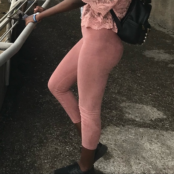 High Waisted Suede Leggings - Picture 4 of 11